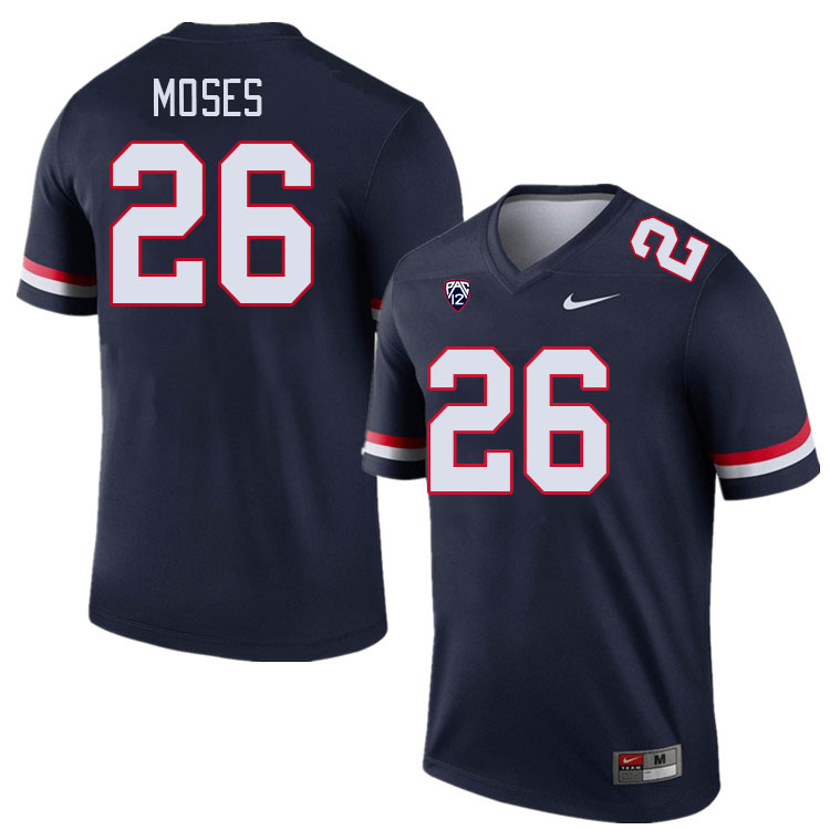 Men #26 Canyon Moses Arizona Wildcats College Football Jerseys Stitched-Navy - Click Image to Close